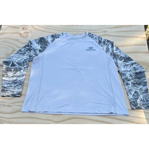 MOSSY OAK Hydro Fishing Shirt Long Sleeve Performance Huk Mens Beige SIZE 2XL‎ - Picture 1 of 7